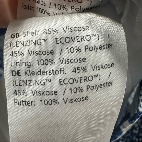 Samsoe Samsoe Aram Mini Dress Women's Medium Blue Floral Poppy Print Lined - Picture 6 of 9